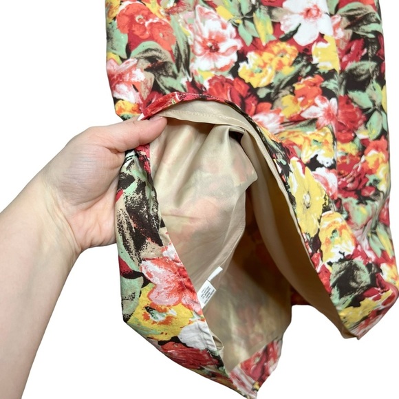 Ann Taylor Factory Floral V Neck Midi Tea Party A Line Dress - Picture 5 of 13